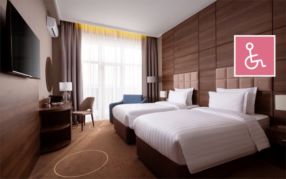 Deluxe + Room with 2 Single Beds (room for people with disabilities)
